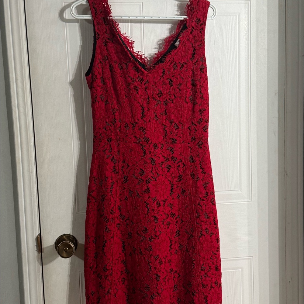 Elegant Red Lace Dress